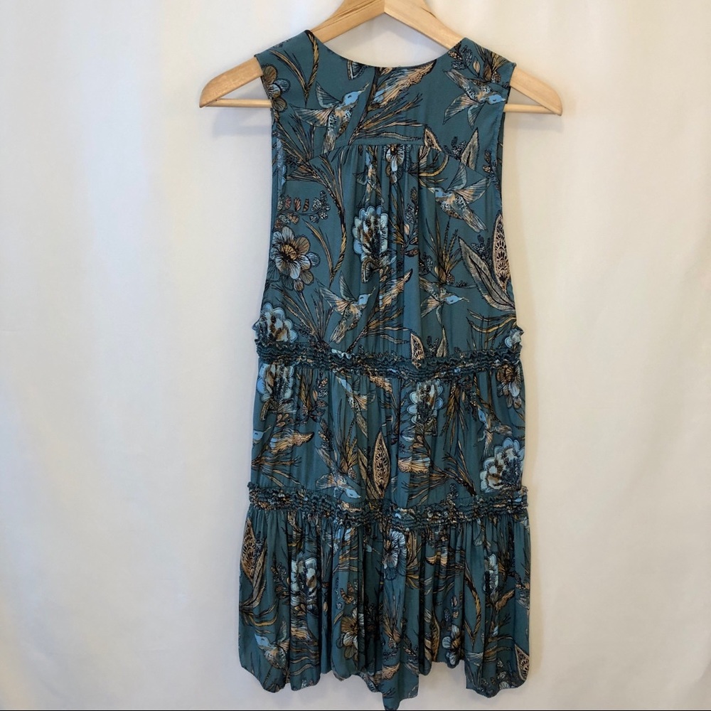Free People Haze Hummingbird Tunic Blue Ruffled XS - Picture 8 of 12